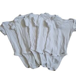 Gerber Bundle of 5 Onesies 0-3 Months White Stretchy Cotton